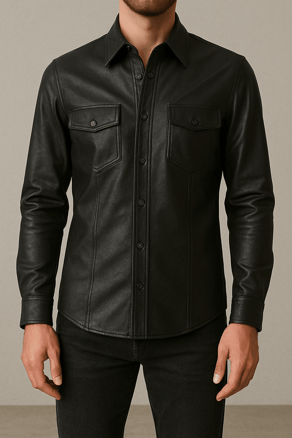 Men Leather Shirts - TheBougees