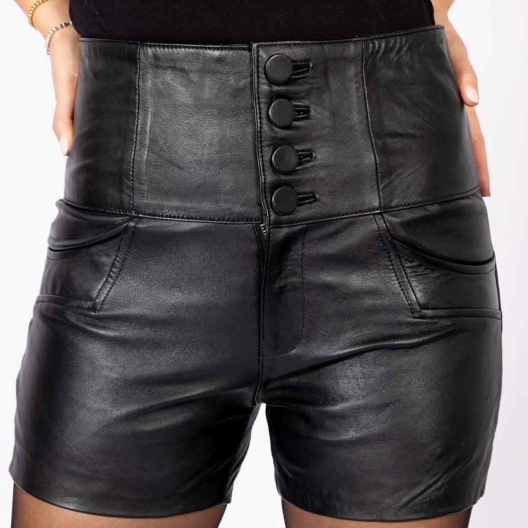 Leather Shorts With Button Closer Perfect Short For Casual Party - TheBougees