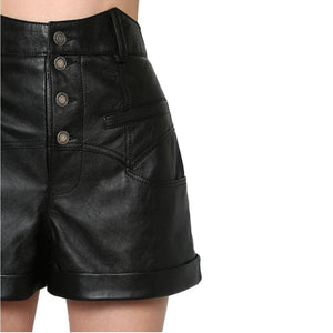 Women Soft Leather Shorts - TheBougees