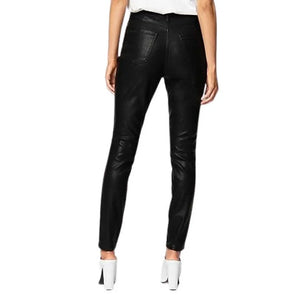 Leather Trouser For Women With Full Button Closer - TheBougees