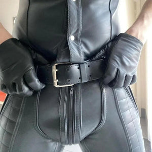 Mens Leather Pant - Genuine Sheep Leather Party Pants -Hand Made Quilted Design with Zipper Front to Back - TheBougees