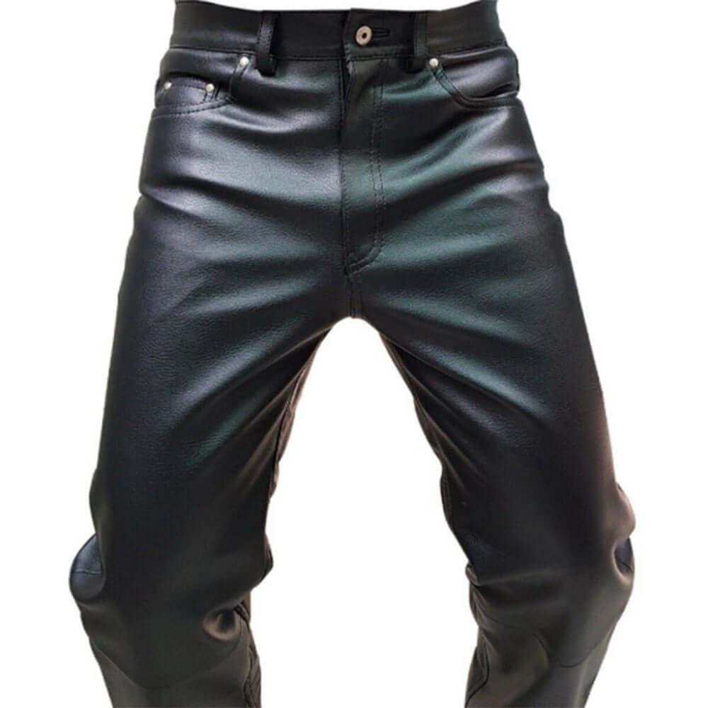 パンツ 90s~ unknown 501 type leather pants 501 Style Black Leather Pants for Men - The Bougees – TheBougees
