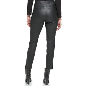Leather Trousers Women With Two Side Zip Closers - TheBougees
