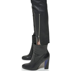 Leather Trousers Women With Two Side Zip Closers - TheBougees