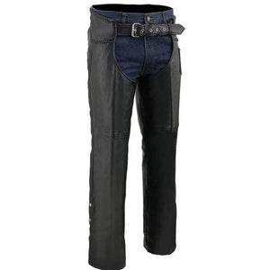 Black Premium Leather Chaps with Coin Pocket - TheBougees