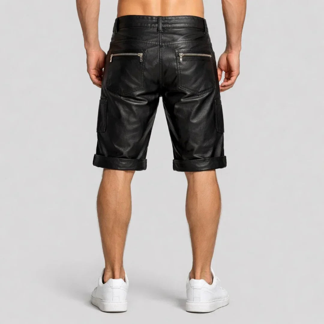 Mens leather Shorts MLC 28