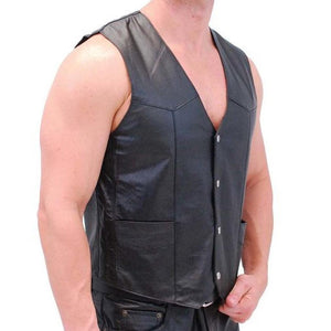Casual Leather Vest Front Button Clousre - TheBougees
