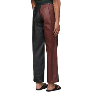 Designer Double Color Leather Pant For Men - TheBougees