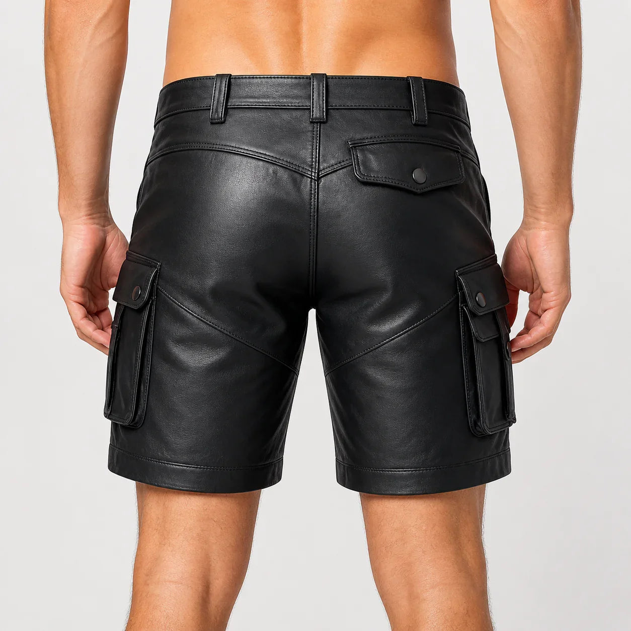 Mens Leather Cargo Shorts MS 4008 28