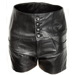 Leather Shorts With Button Closer Perfect Short For Casual Party - TheBougees