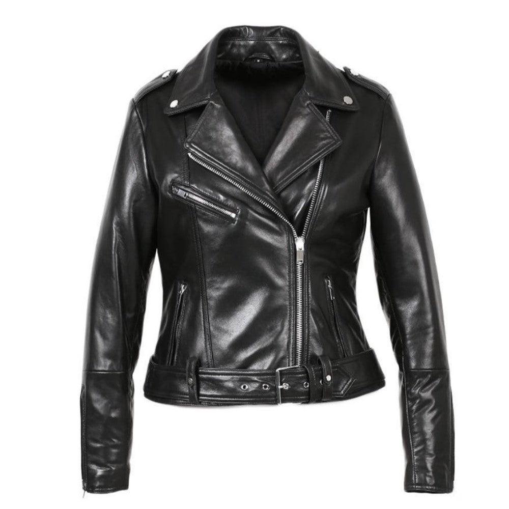 Kylee Women New Zealand Motorcycle Leather Jacket - TheBougees