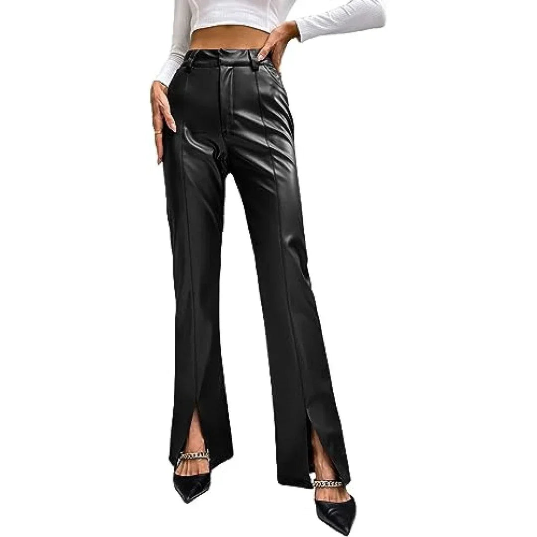 Leather Trouser Women With Unique Design Made With Pure Leather - TheBougees