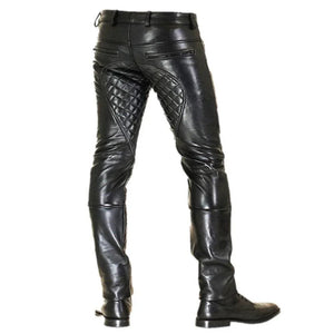 Men Leather pants P01 No Back Zipper 28 28