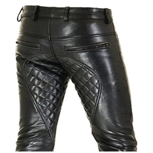 Men Leather pants P01 No Back Zipper 28 28
