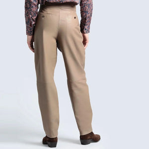 Leather Pants For Men With Double Buckle Stylish Closer - TheBougees