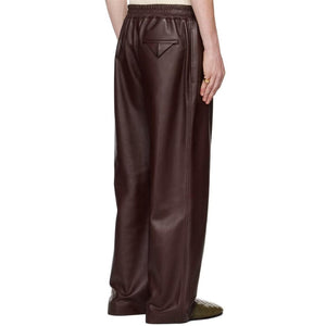 Brown Leather Pants For Men In Baggy Style - TheBougees