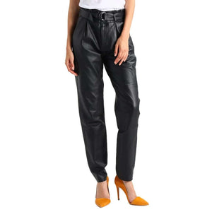 Buckle Closer Stylish Leather Pants For Women - TheBougees