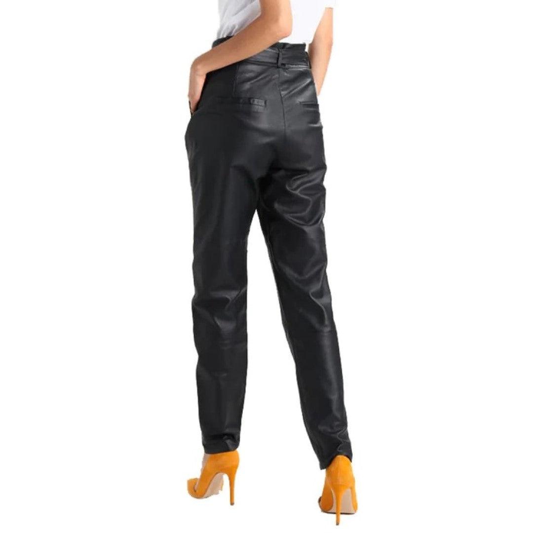 Buckle Closer Stylish Leather Pants For Women - TheBougees