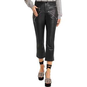 Leather Pant Women With Zipped Design - TheBougees