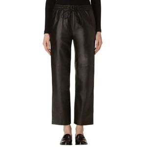 Stylish Leather Pants For Women With Hoop And Loop Closer - TheBougees