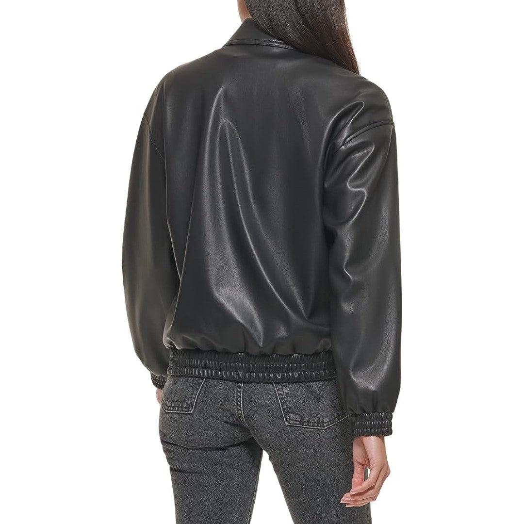 Leather Jacket With Snap Button Closer - TheBougees
