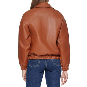 Leather Jacket For Women Bomber Jacket in Brown - TheBougees