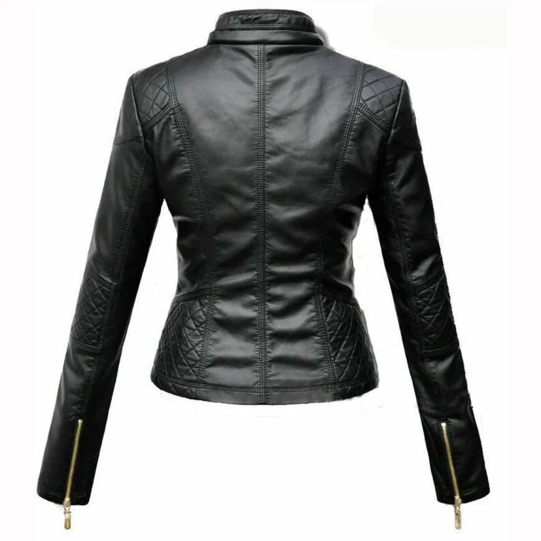 Women Leather Jacket Made With Lamb Skin Leather - TheBougees