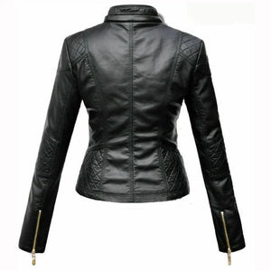 Women Leather Jacket Made With Lamb Skin Leather - TheBougees