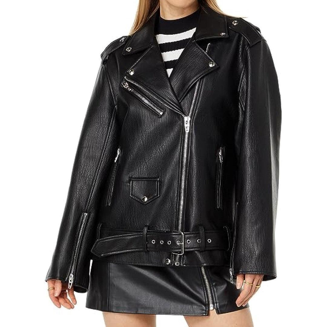 Biker Style Classy Leather Jacket Women - TheBougees