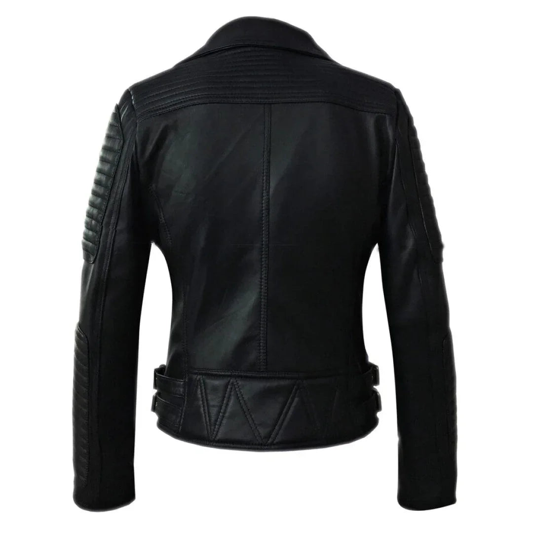 Stylish And Classy Biker Leather Jacket For Women - TheBougees