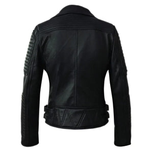 Stylish And Classy Biker Leather Jacket For Women - TheBougees
