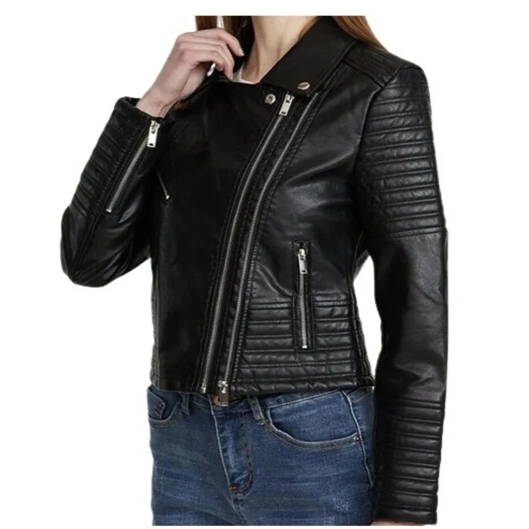 Women Sheep Skin Leather Jacket - TheBougees