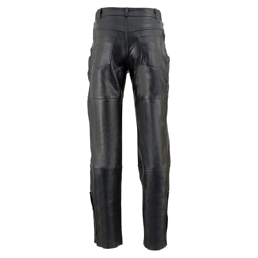 Leather Pant For Men With Stylish Strap Closer - TheBougees