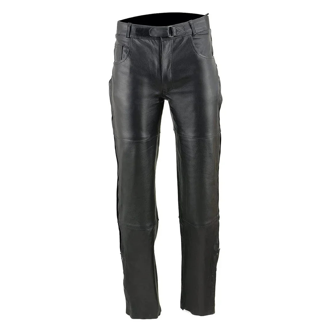 Leather Pant For Men With Stylish Strap Closer - TheBougees
