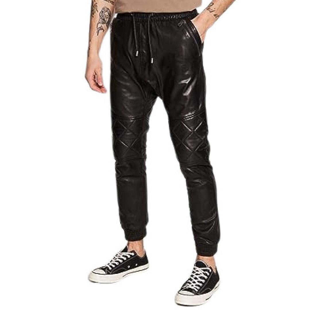 Leather Pants/Trouser For Men With Hook And Loop Closer - TheBougees