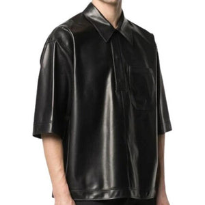 Leather Shirts For Men With Half Sleeves - TheBougees