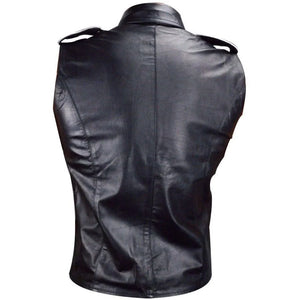 Sleeveless Leather Shirt For Men With Unique Design - TheBougees
