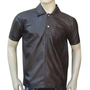 Classy And Stylish Half Sleeves Leather Shirt - TheBougees