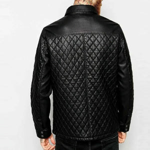 Men Leather Shirts In Quilted Design - TheBougees