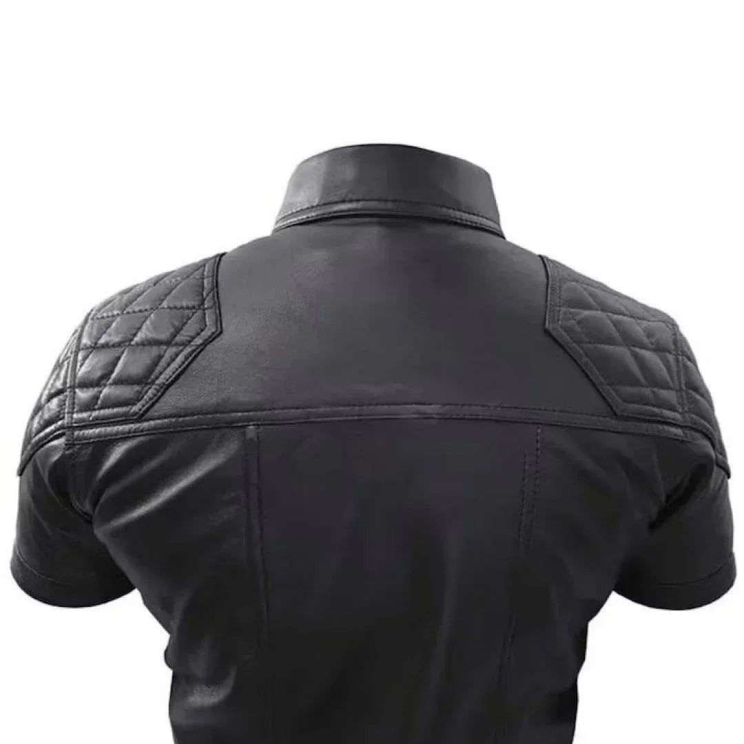 Men leather Shirt Shirts106 3X Small