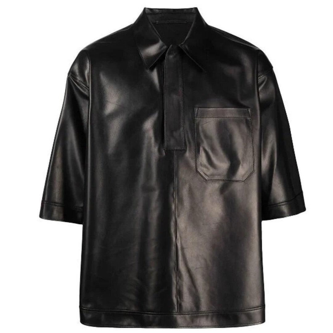 Leather Shirts For Men With Half Sleeves - TheBougees