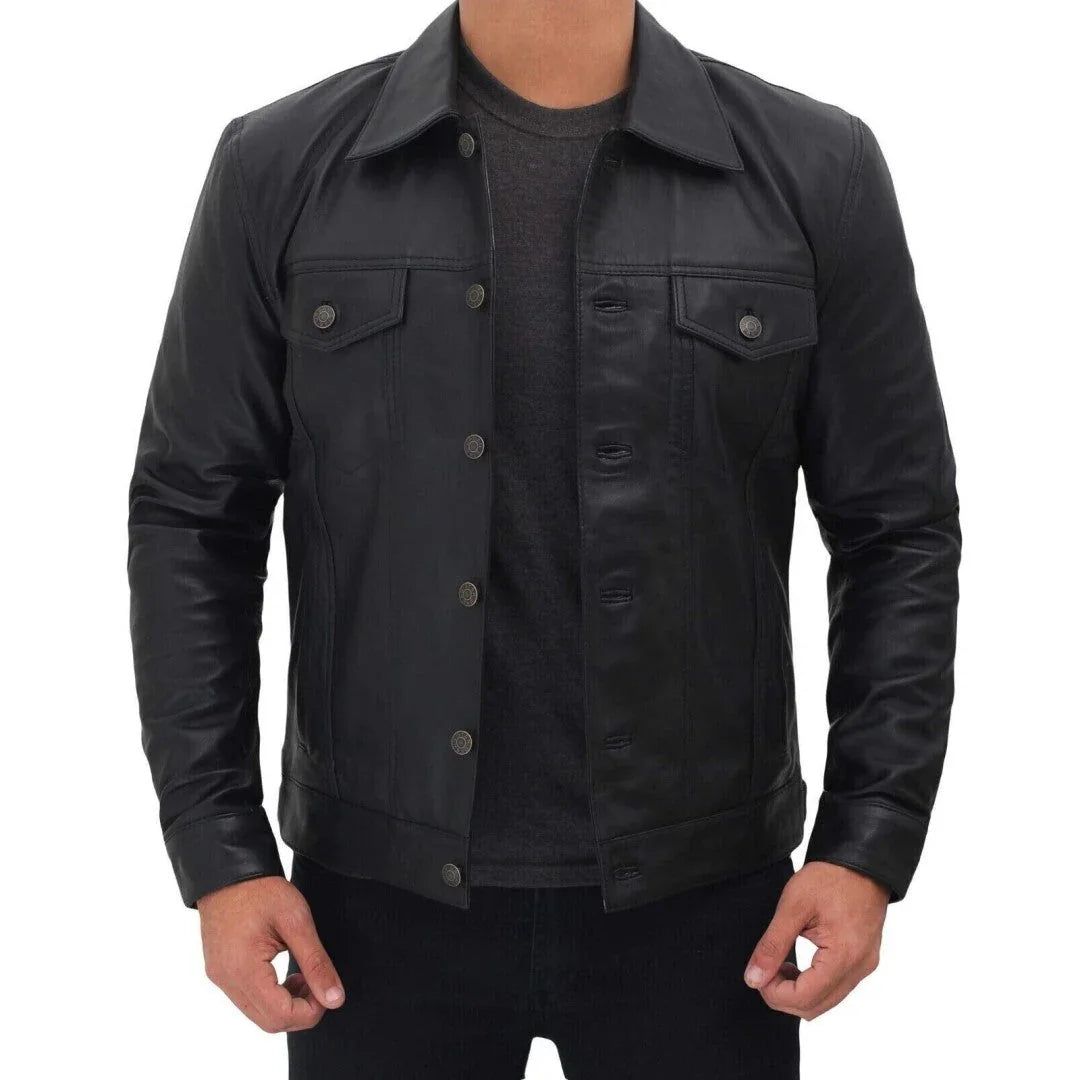 Pure Lamb Skin Leather Shirts For Men - The Bougees – TheBougees