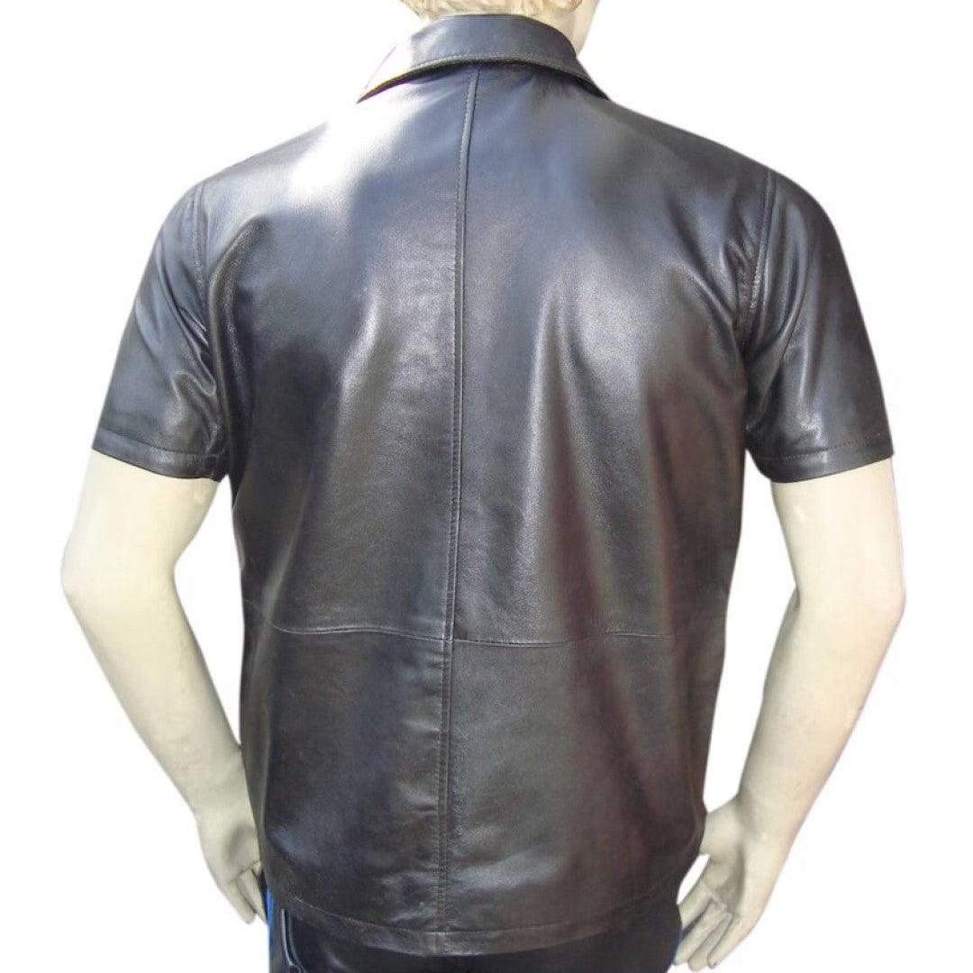 Classy And Stylish Half Sleeves Leather Shirt - TheBougees