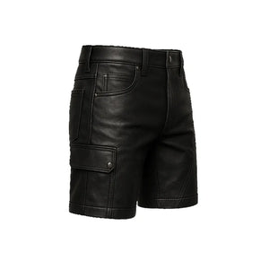 Men Leather Shorts Sleek Design - TheBougees - TheBougees