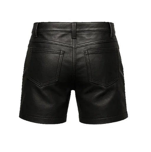 Men Leather Shorts Sleek Design - TheBougees - TheBougees