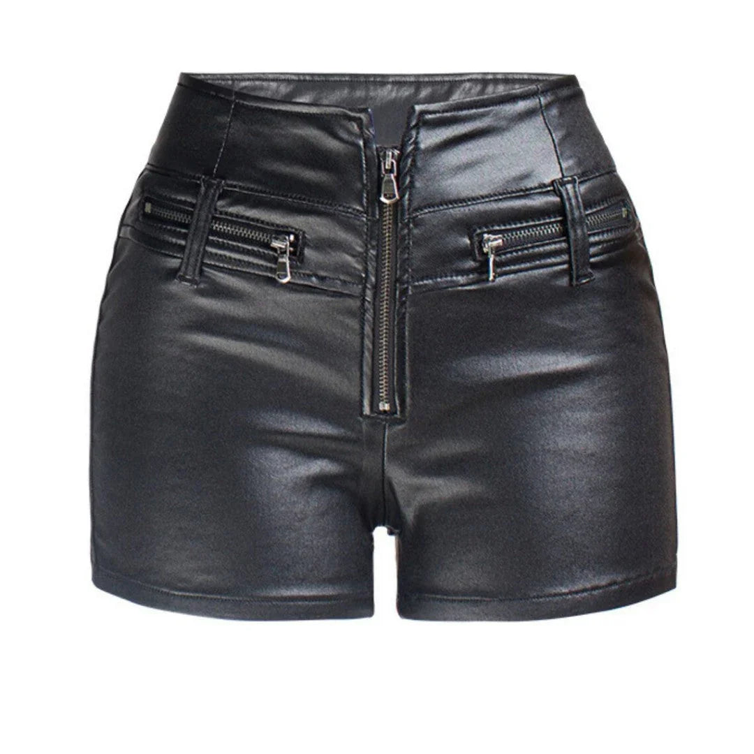 Women Sexy And Slim Fit Leather Shorts - TheBougees