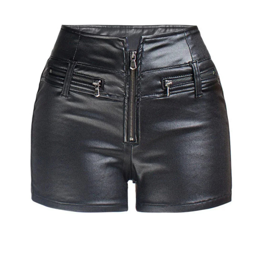 Women Sexy And Slim Fit Leather Shorts - TheBougees