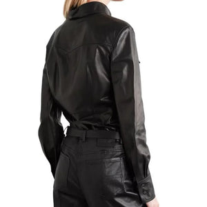 Women Leather Shirts Made With Sheep Leather - TheBougees