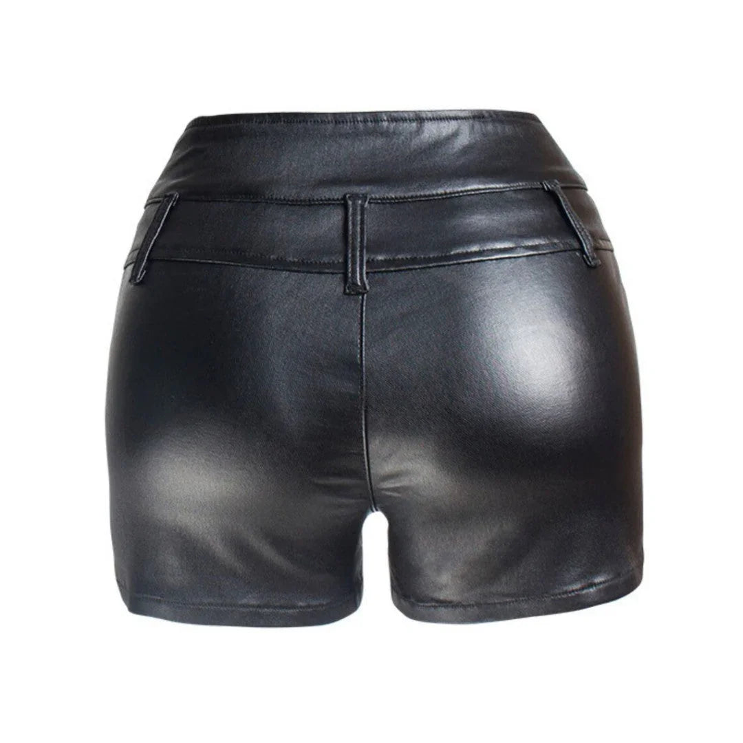 Women Sexy And Slim Fit Leather Shorts - TheBougees