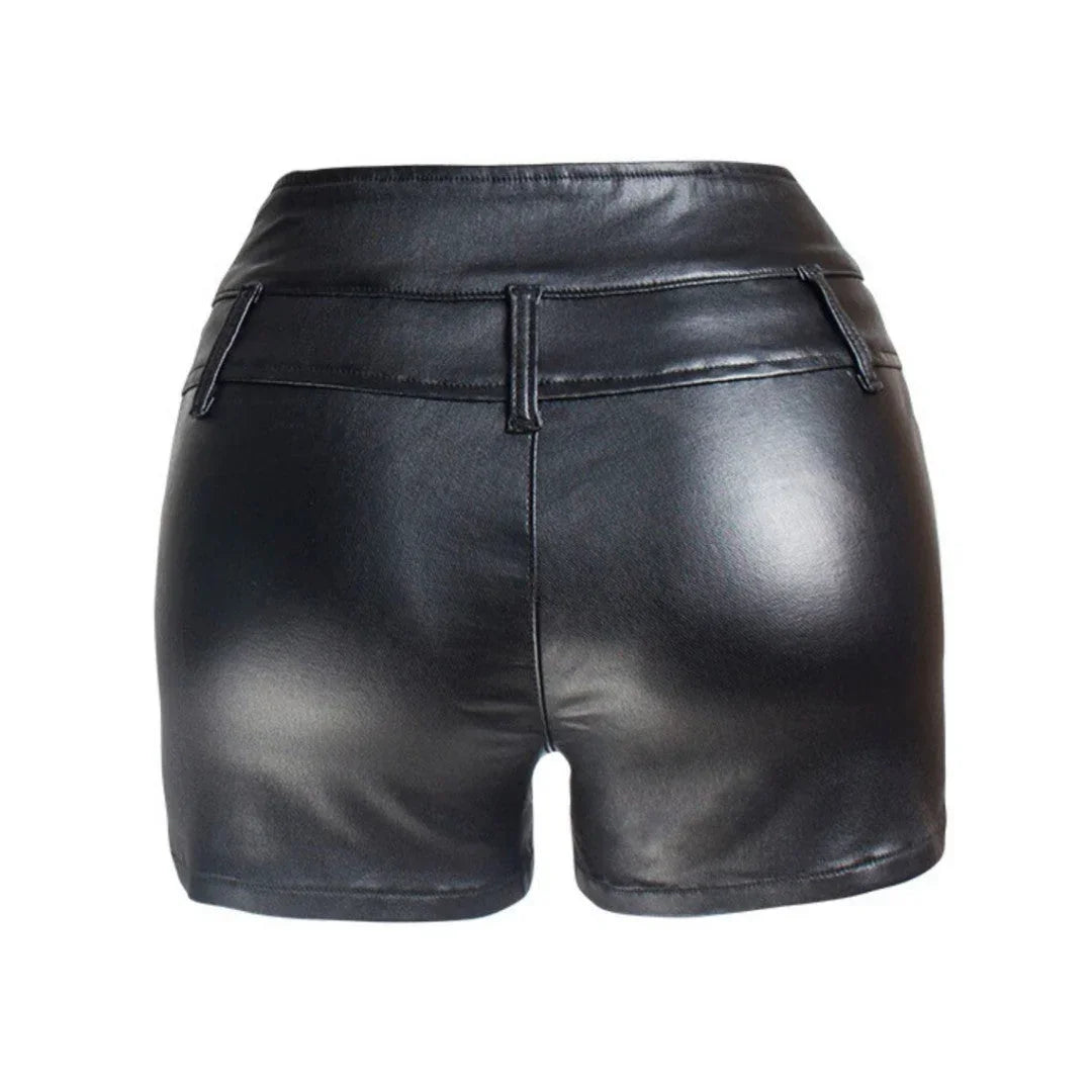 Women Sexy And Slim Fit Leather Shorts - TheBougees